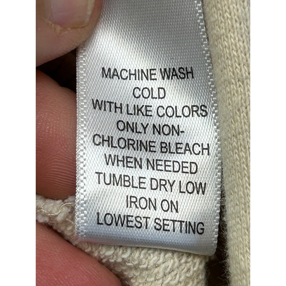 PS / LA Sweatshirt Womens Medium Cream Rainbow Stripe Cropped Quarter Zip Mock - Picture 6 of 9